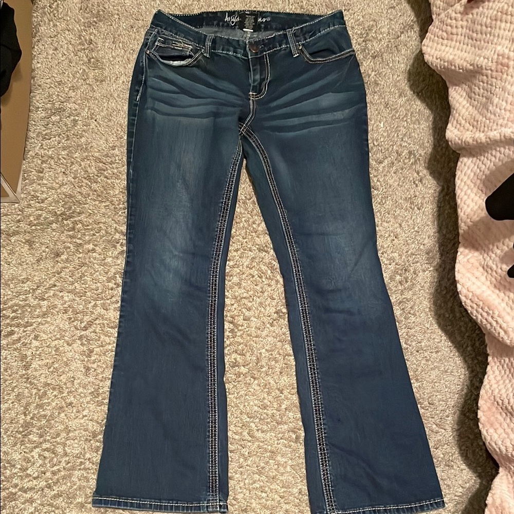 Ladies Angels Jeans Blue Flare Denim
